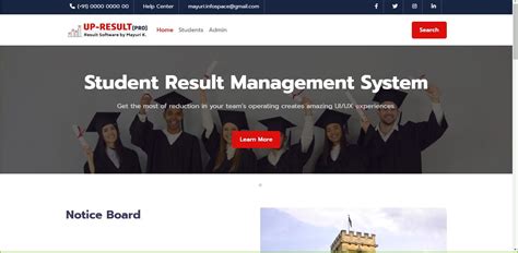 Result Home page .